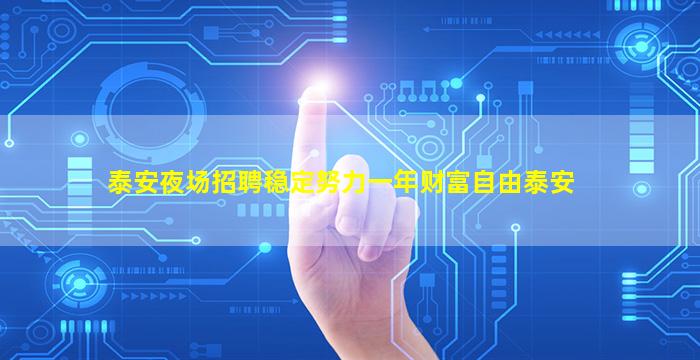 泰安夜场招聘稳定努力一年财富自由泰安